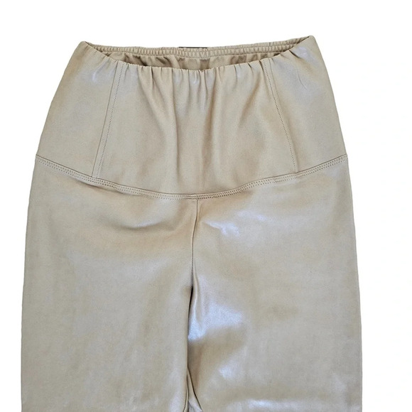 Aritzia Wilfred Free Daria vegan leather leggings pants tan beige XS - Picture 5 of 11